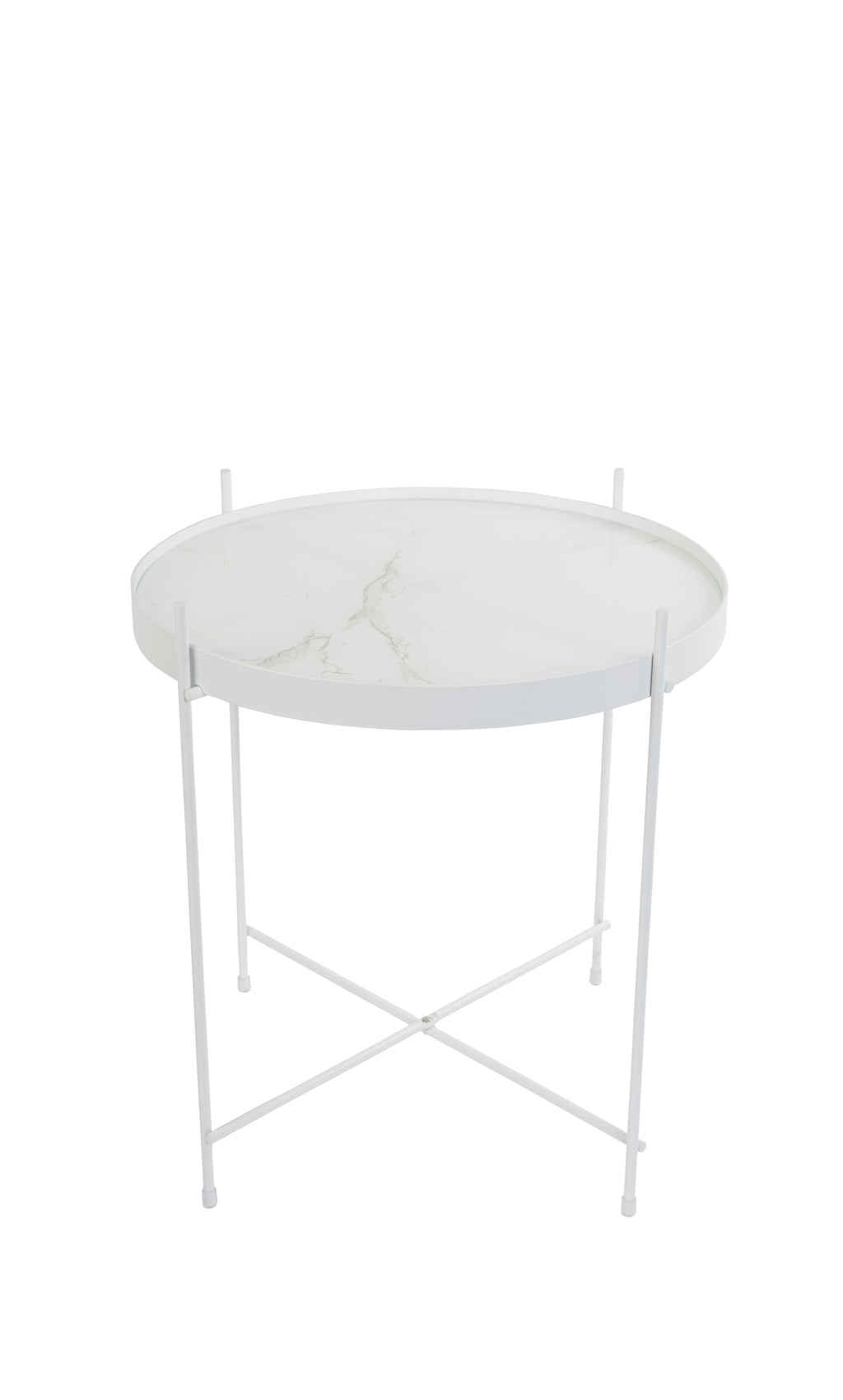 Cupid - Table D'Appoint - Verre - Marbre Blanc