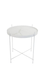 Cupid - Table D'Appoint - Verre - Marbre Blanc