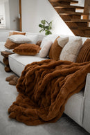 Bubble Rabbit Fur Throw - 130x180cm - Greensage