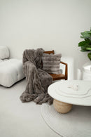 Bubble Rabbit Fur Throw - 130x180cm - Taupe