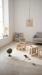 Set De 2 Chaises/Tables Montessori - Naturel