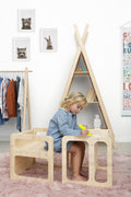 Set De 2 Chaises/Tables Montessori - Naturel