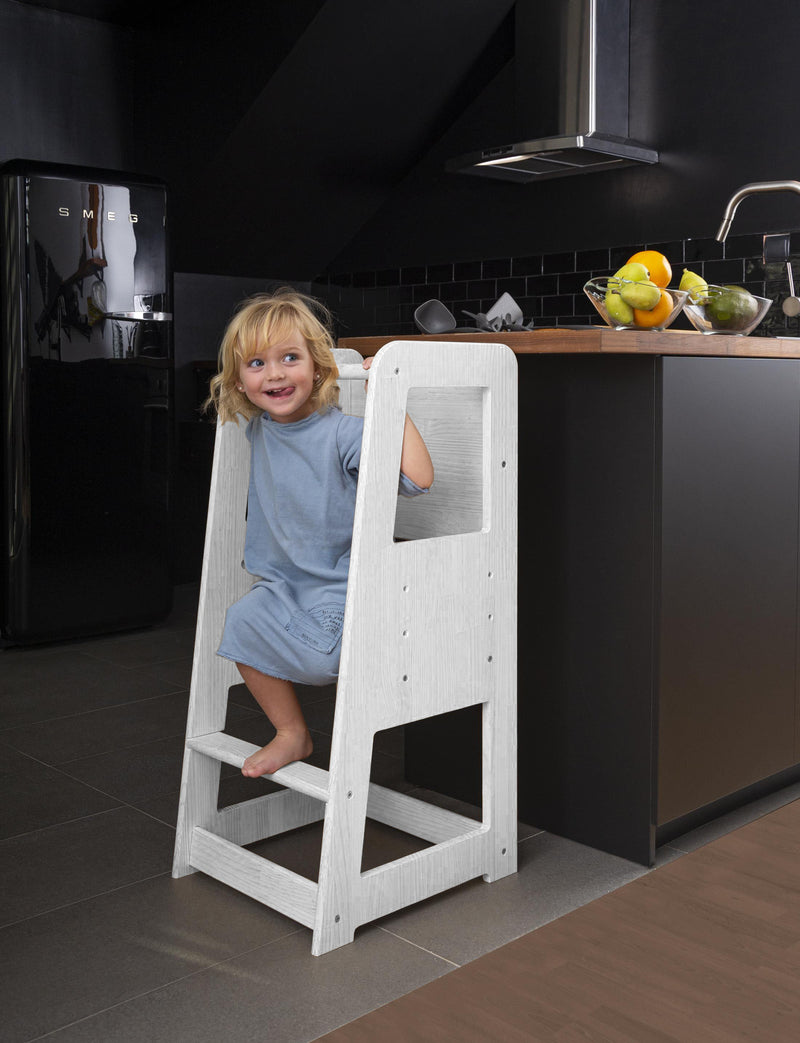Tour d'Apprentissage Style Montessori Couleur "Blanco"
