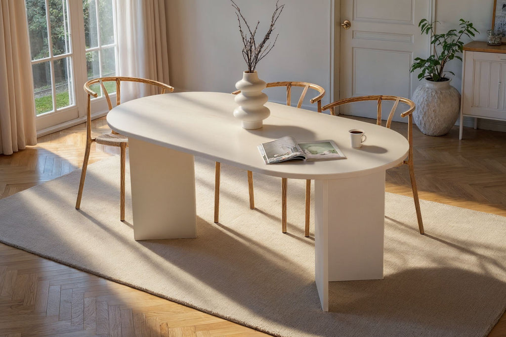 Sablin - Dining Table - White Wood