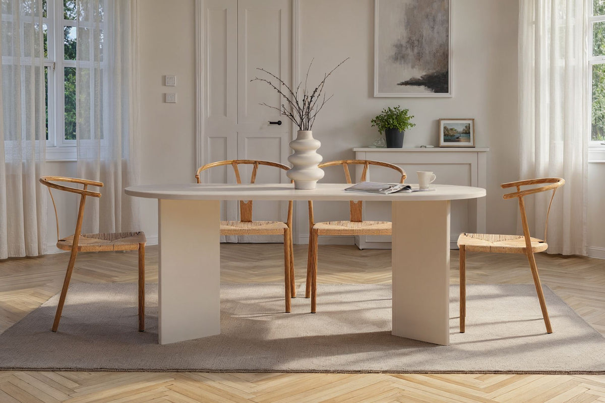 Sablin - Dining Table - White Wood