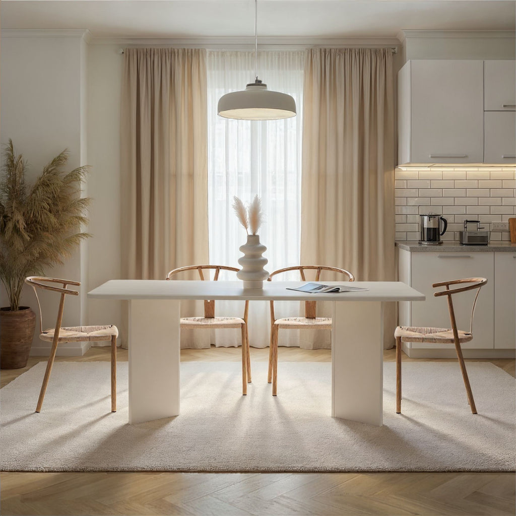 Linza - Dining Table - White Wood
