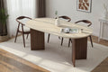 Sablin - Mesa de comedor - Travertino/Nogal Milano