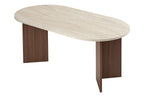 Sablin - Mesa de comedor - Travertino/Nogal Milano