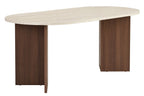 Sablin - Mesa de comedor - Travertino/Nogal Milano