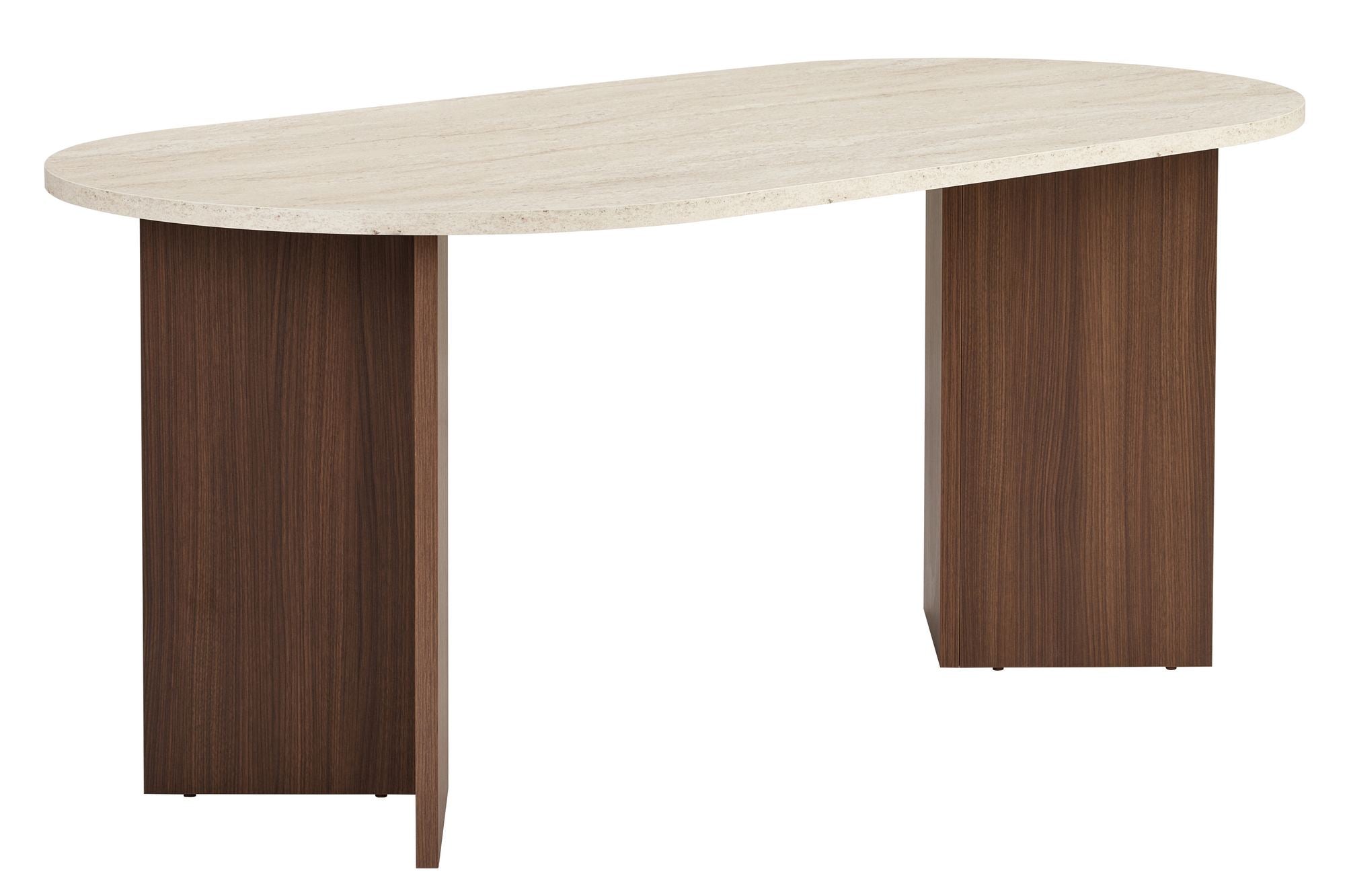 Sablin - Mesa de comedor - Travertino/Nogal Milano