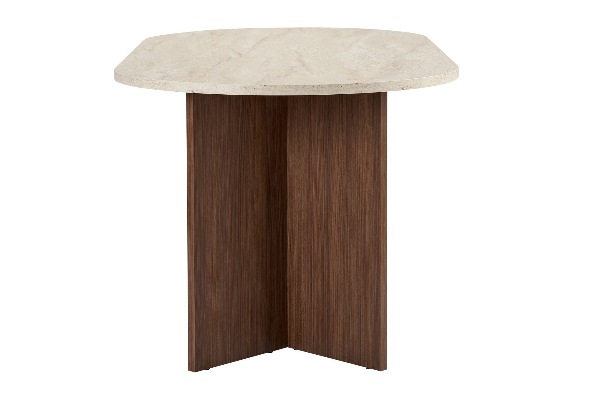 Sablin - Mesa de comedor - Travertino/Nogal Milano