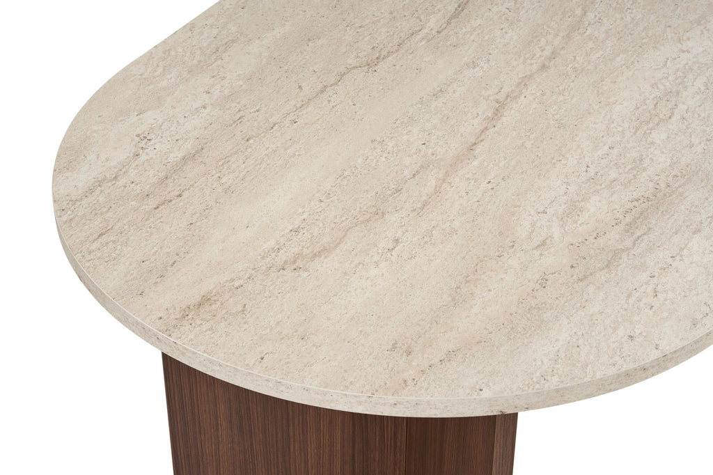 Sablin - Mesa de comedor - Travertino/Nogal Milano