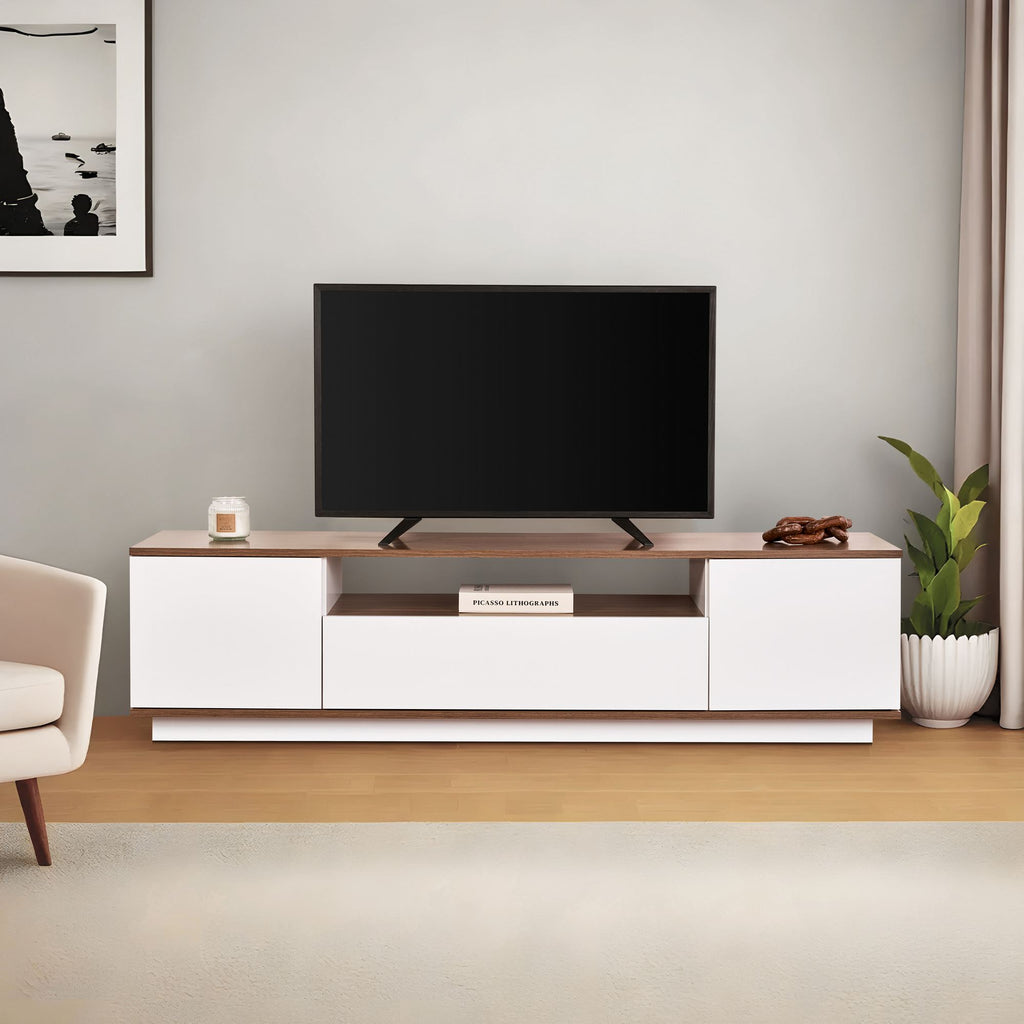 Veramont - TV Stand - White/Walnut