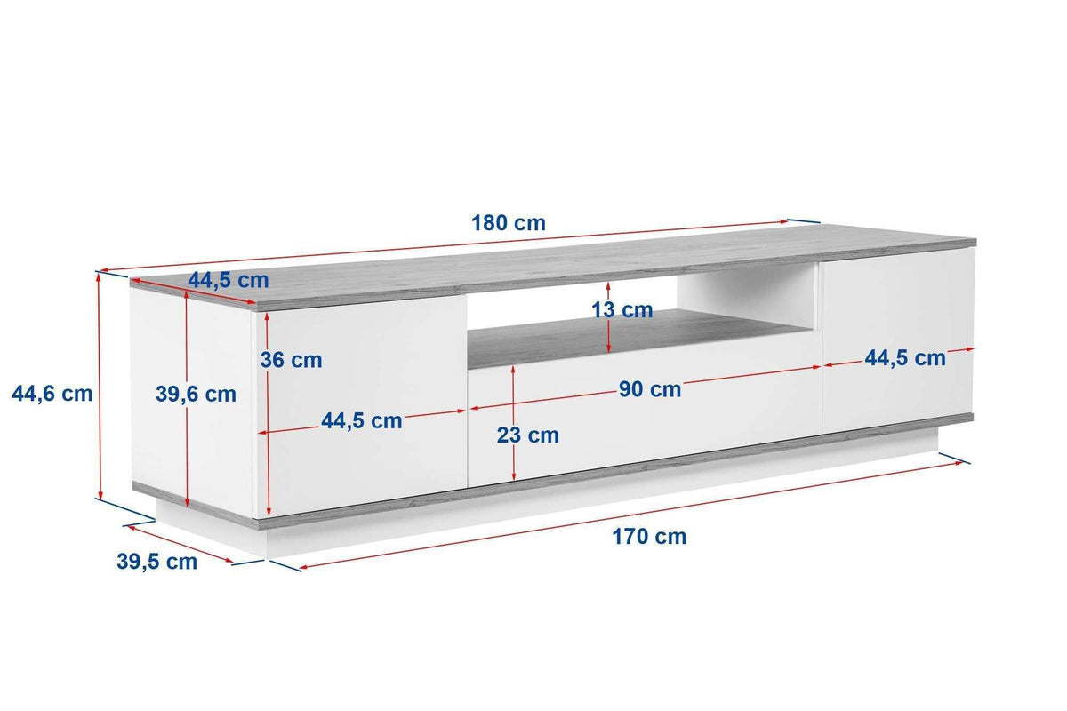 Veramont - TV Stand - White/Walnut