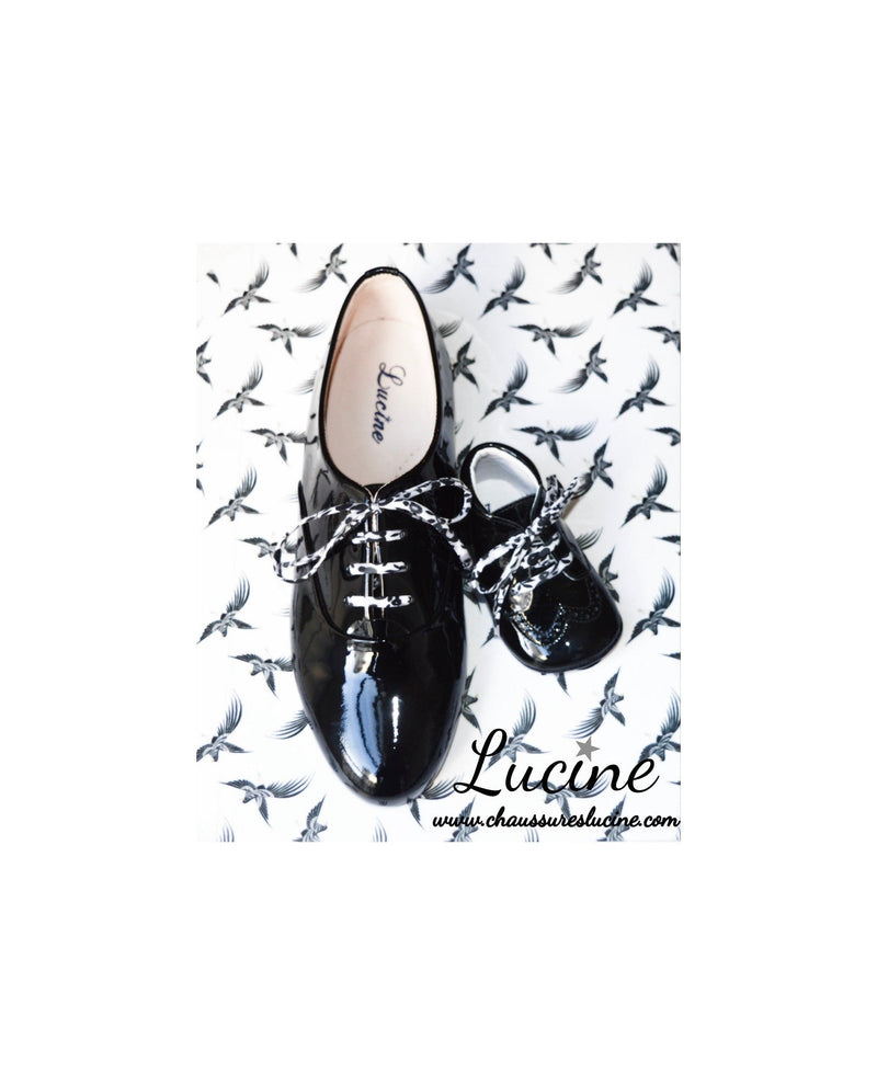 Mini-Adonis Soft Non-Slip Baby Slippers for Girls - Black Patent Leather - Girl
