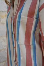 Sarah Orange/Blue Stripe Playsuit
