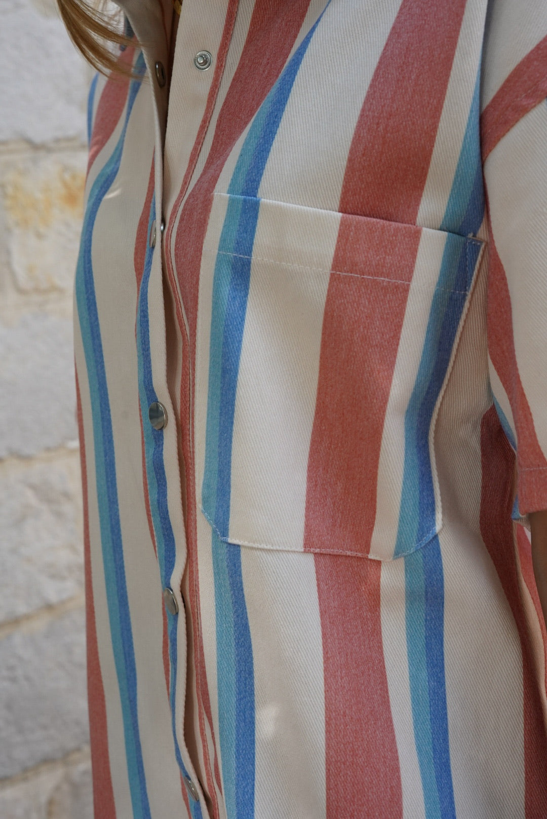 Sarah Orange/Blue Stripe Playsuit