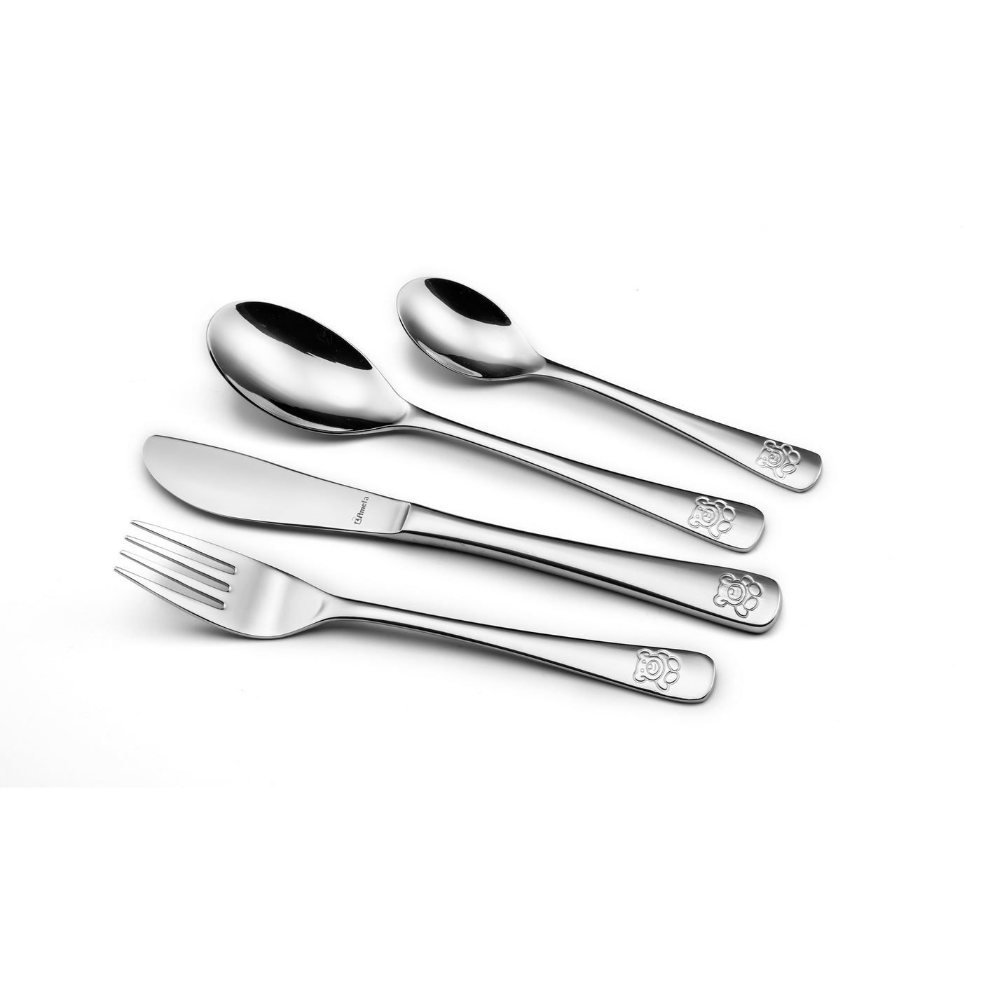 Teddy - Set of 4 Children's Cutlery - Stainless Steel - Stainless steel