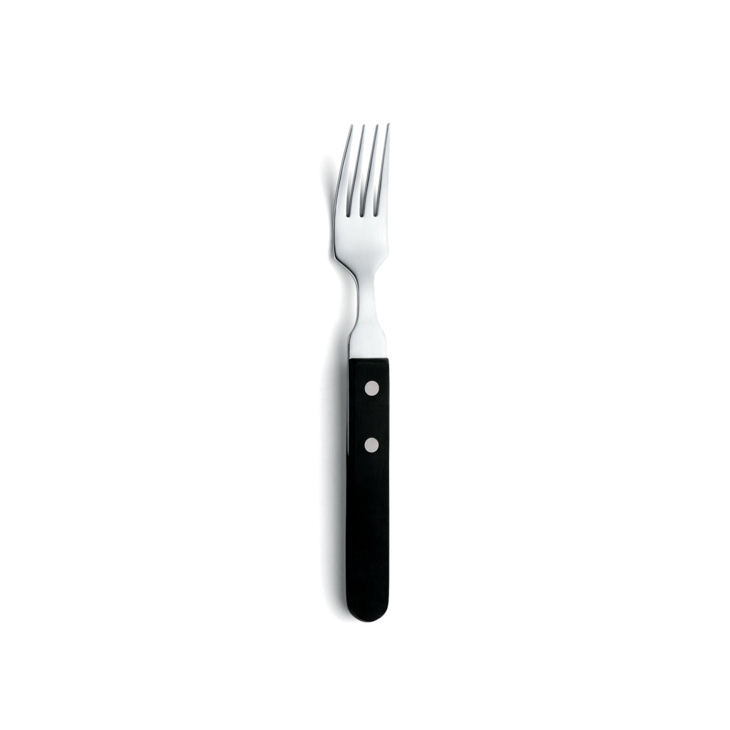 Steak Pizza - Set of 6 Knives and 6 Forks - Black