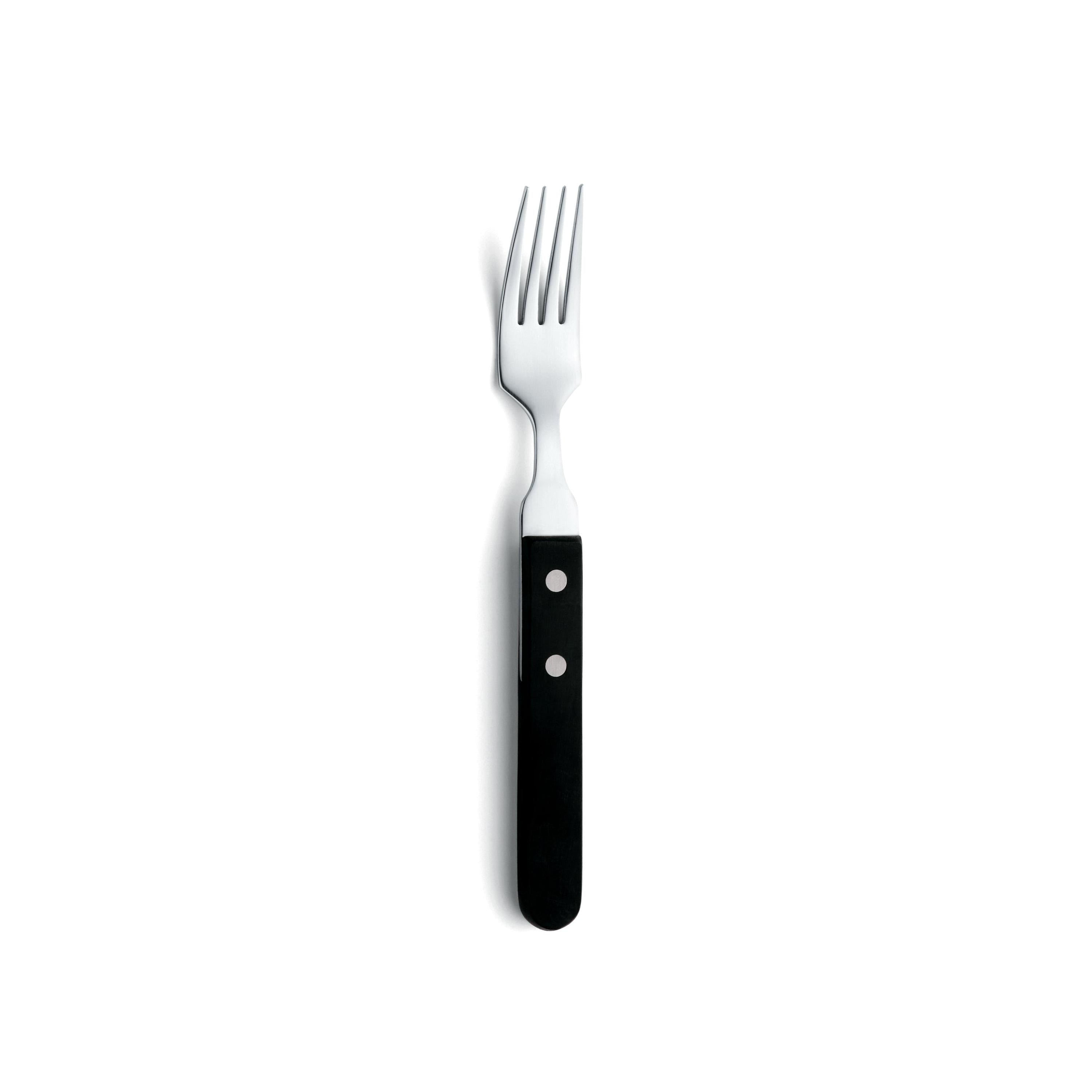 Steak Pizza - Set of 6 Knives and 6 Forks - Black