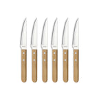 Steak Pizza - Set De 6 Couteaux Steak - Bois