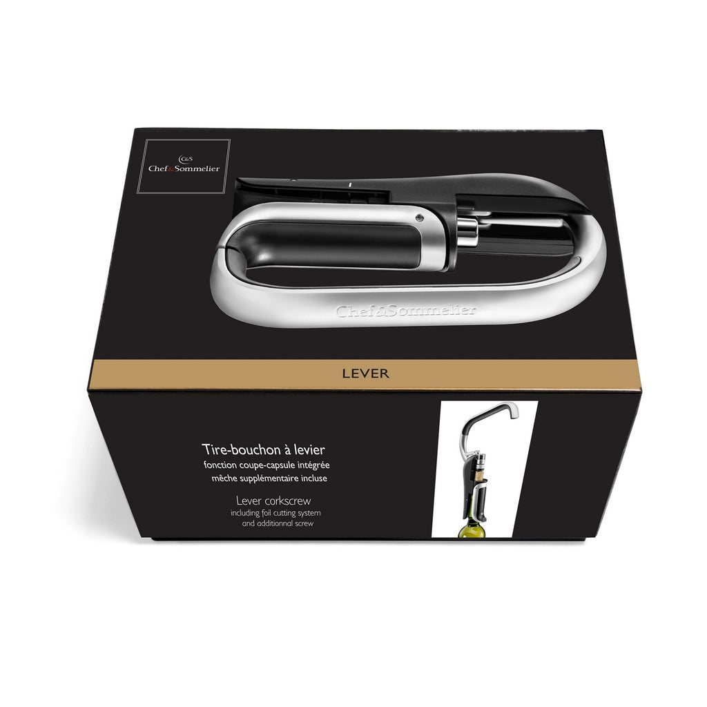 Lever - Lever Corkscrew - Stainless Steel/Abs and Elastomer - Stainless Steel/Black