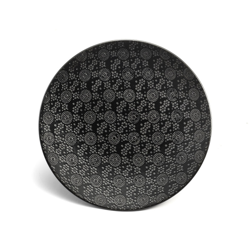 6 Dessert Plates - Black Japan - Black