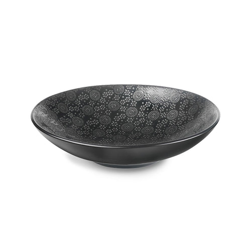 6 Salad and Pasta Plates - Black Japan - Black