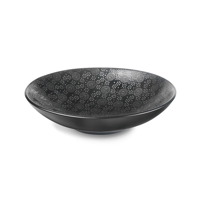 6 Salad and Pasta Plates - Black Japan - Black