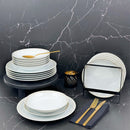18-Piece Dinnerware Set - Byblos - White and Gold