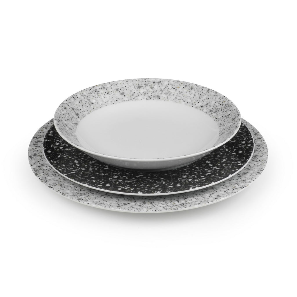 Cosmo - Service 18 Pièces - Porcelaine - Blanc/Gris