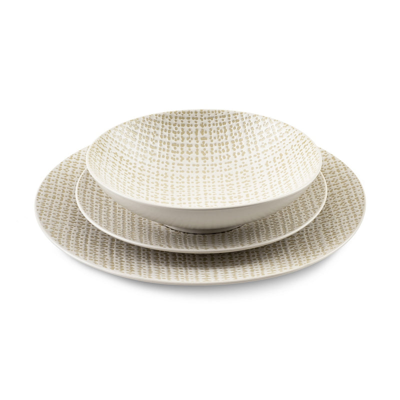 18 Piece Service - Tweed - Ivory