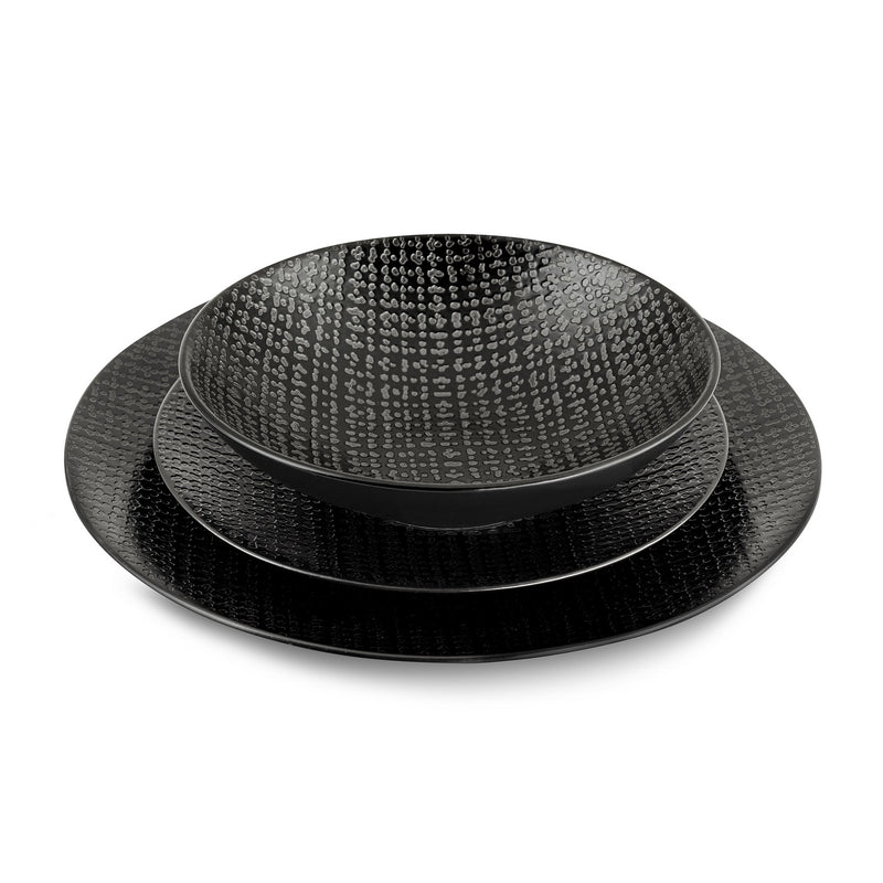 18 Piece Service - Tweed - Black