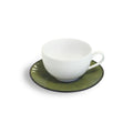 Envie Bali - 6 Coffee Cups & Saucers - Stoneware And Porcelain - White And Green