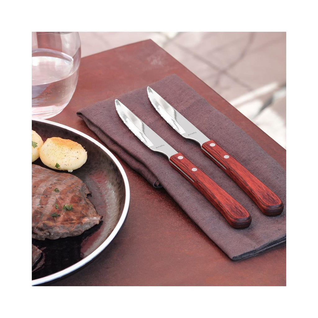Brasero - Set of 6 Steak Knives - Red