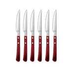 Brasero - Set of 6 Steak Knives - Red