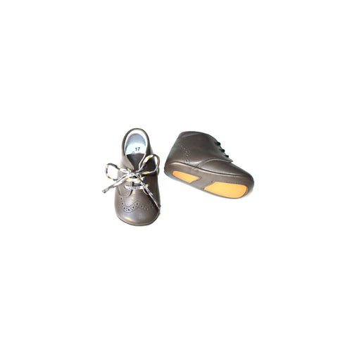 Mini-Adonis Soft Non-Slip Baby Slippers - Taupe Gray Leather - Mixed