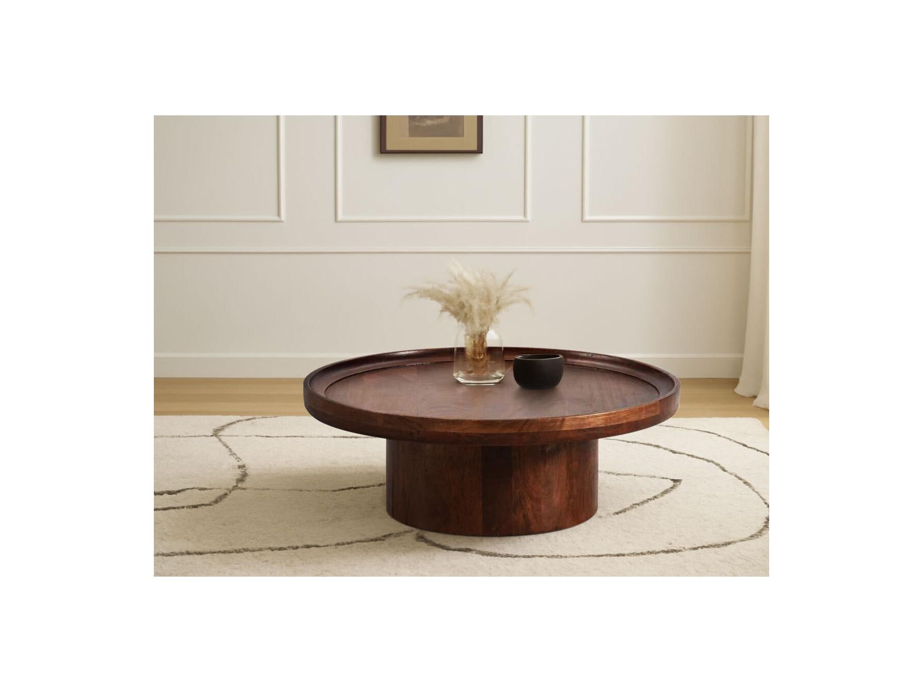 Gabriella - Table Basse D.80 Cm Bois Massif D'Acacia