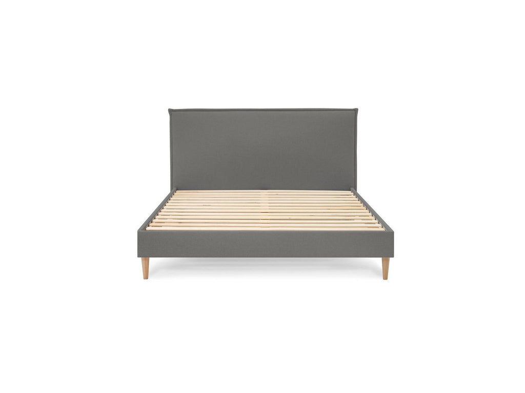 Sary - Bed with Solid Slats - Natural Wooden Legs