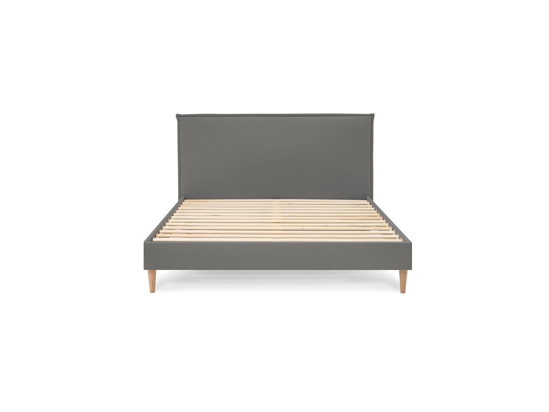 Sary - Bed with Solid Slats - Natural Wooden Legs