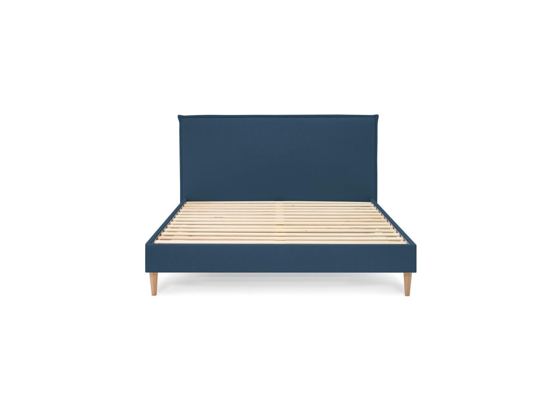 Sary - Bed with Solid Slats - Natural Wooden Legs