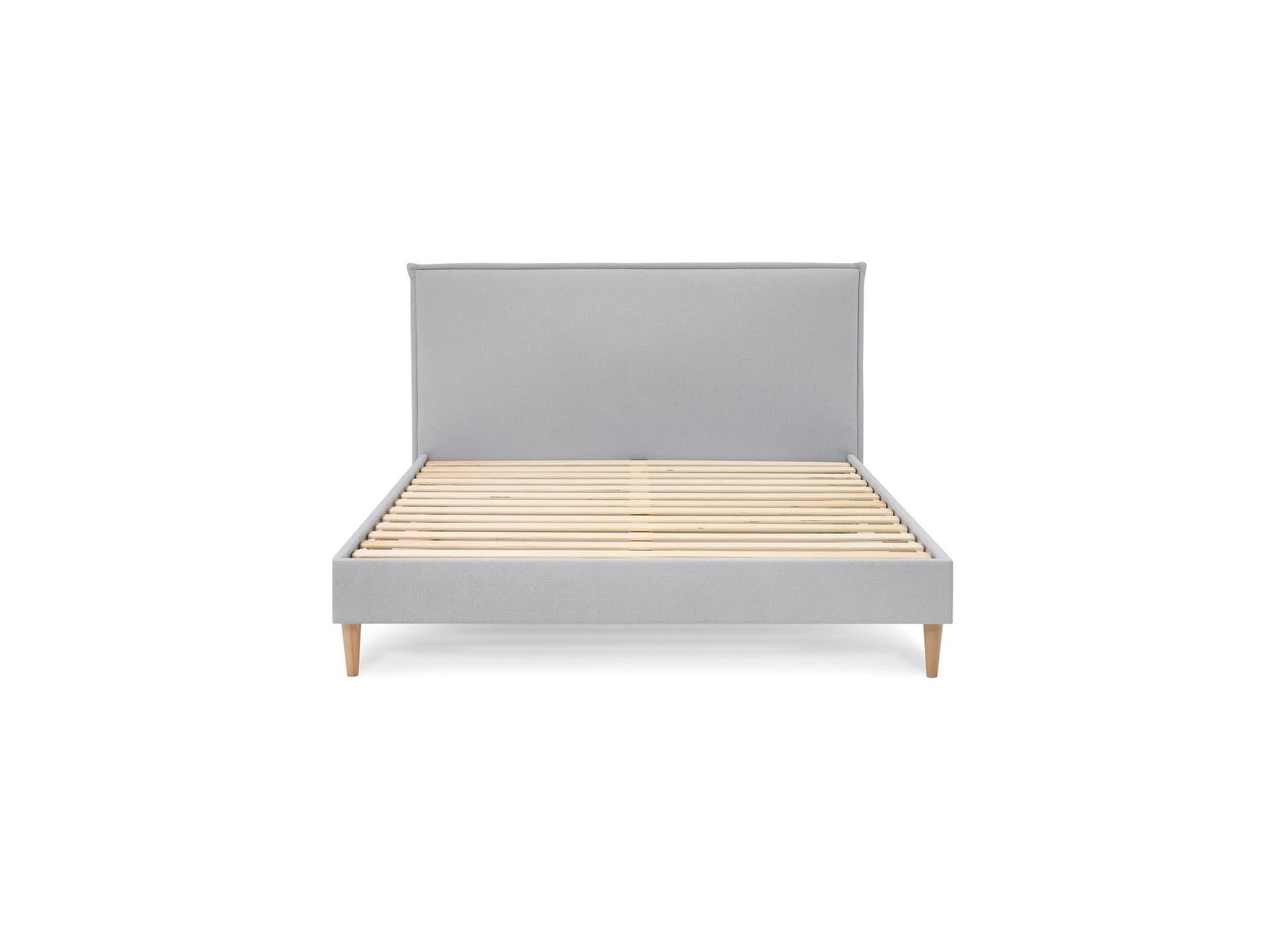 Sary - Bed with Solid Slats - Natural Wooden Legs