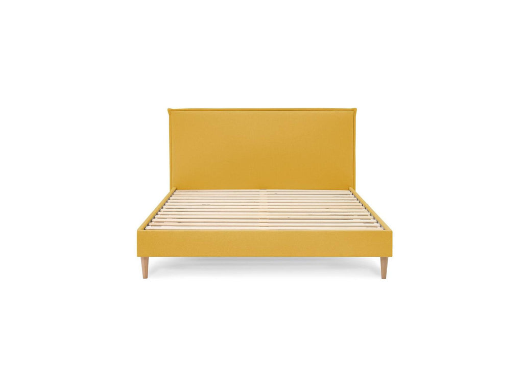 Sary - Bed with Solid Slats - Natural Wooden Legs