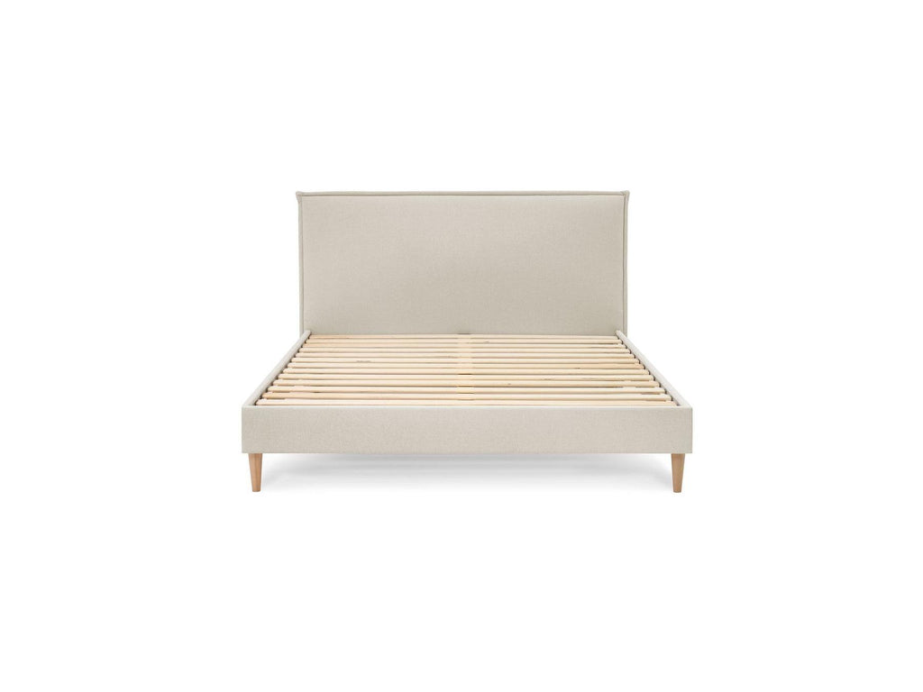 Sary - Bed with Solid Slats - Natural Wooden Legs