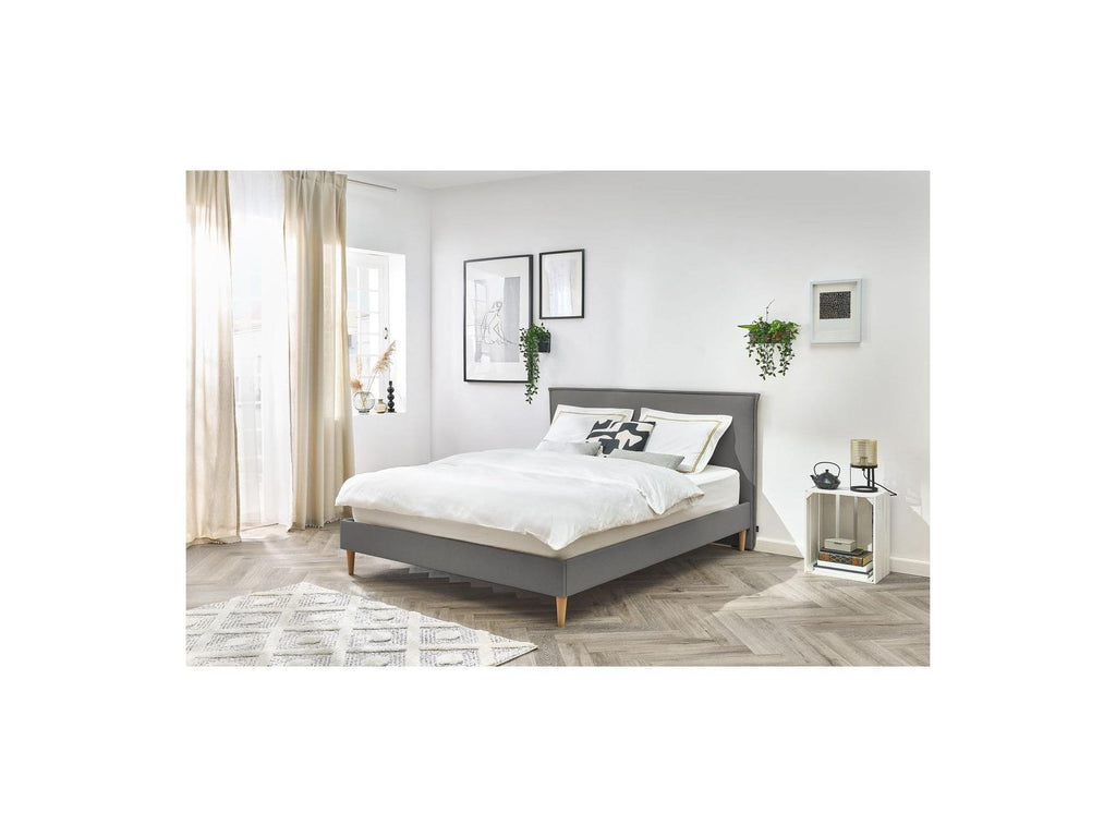 Sary - Bed with Solid Slats - Natural Wooden Legs