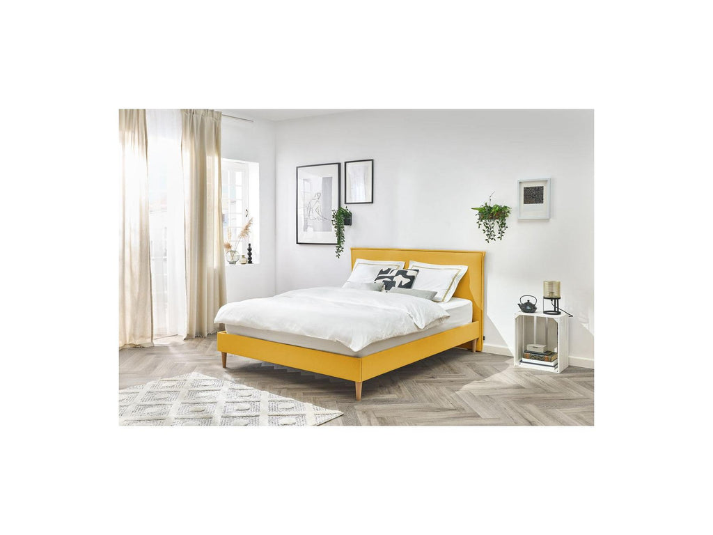 Sary - Bed with Solid Slats - Natural Wooden Legs