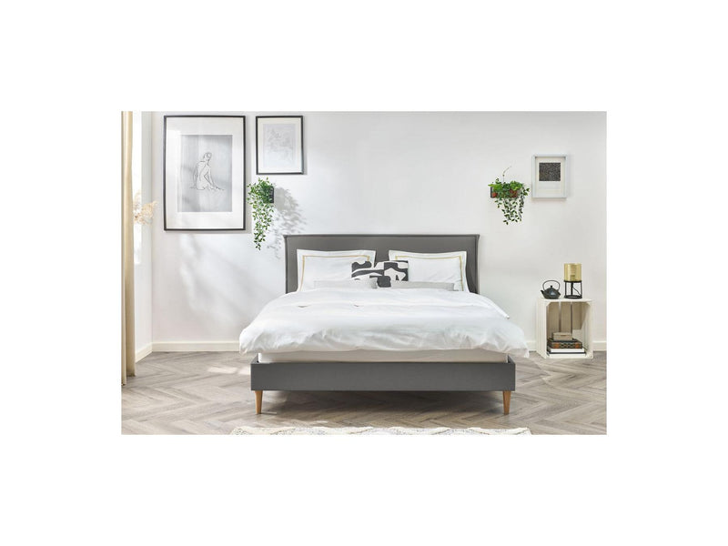 Sary - Cama Con Lamas Macizas - Patas De Madera Natural