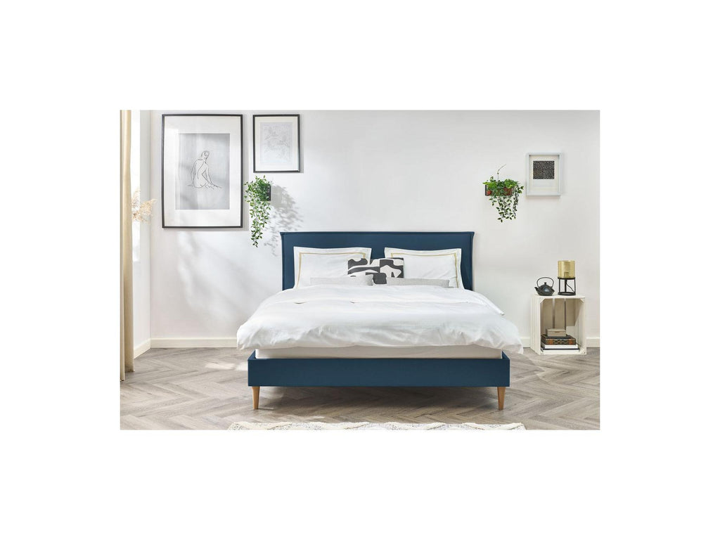 Sary - Bed with Solid Slats - Natural Wooden Legs