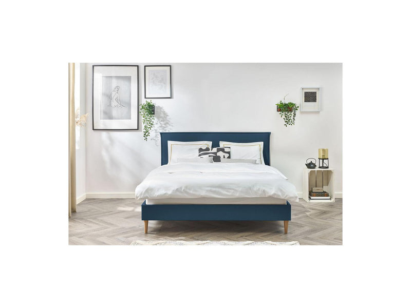 Sary - Cama Con Lamas Macizas - Patas De Madera Natural