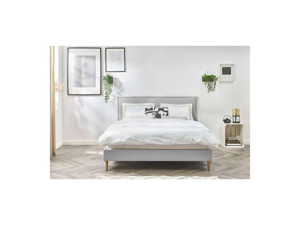 Sary - Bed with Solid Slats - Natural Wooden Legs